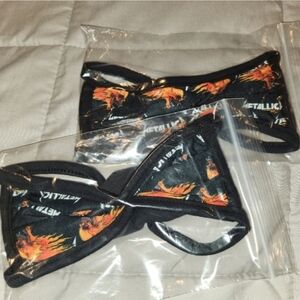 LOT OF 2 - METALLICA "FLAMING SKULL" CLOTH MASKS - NEW